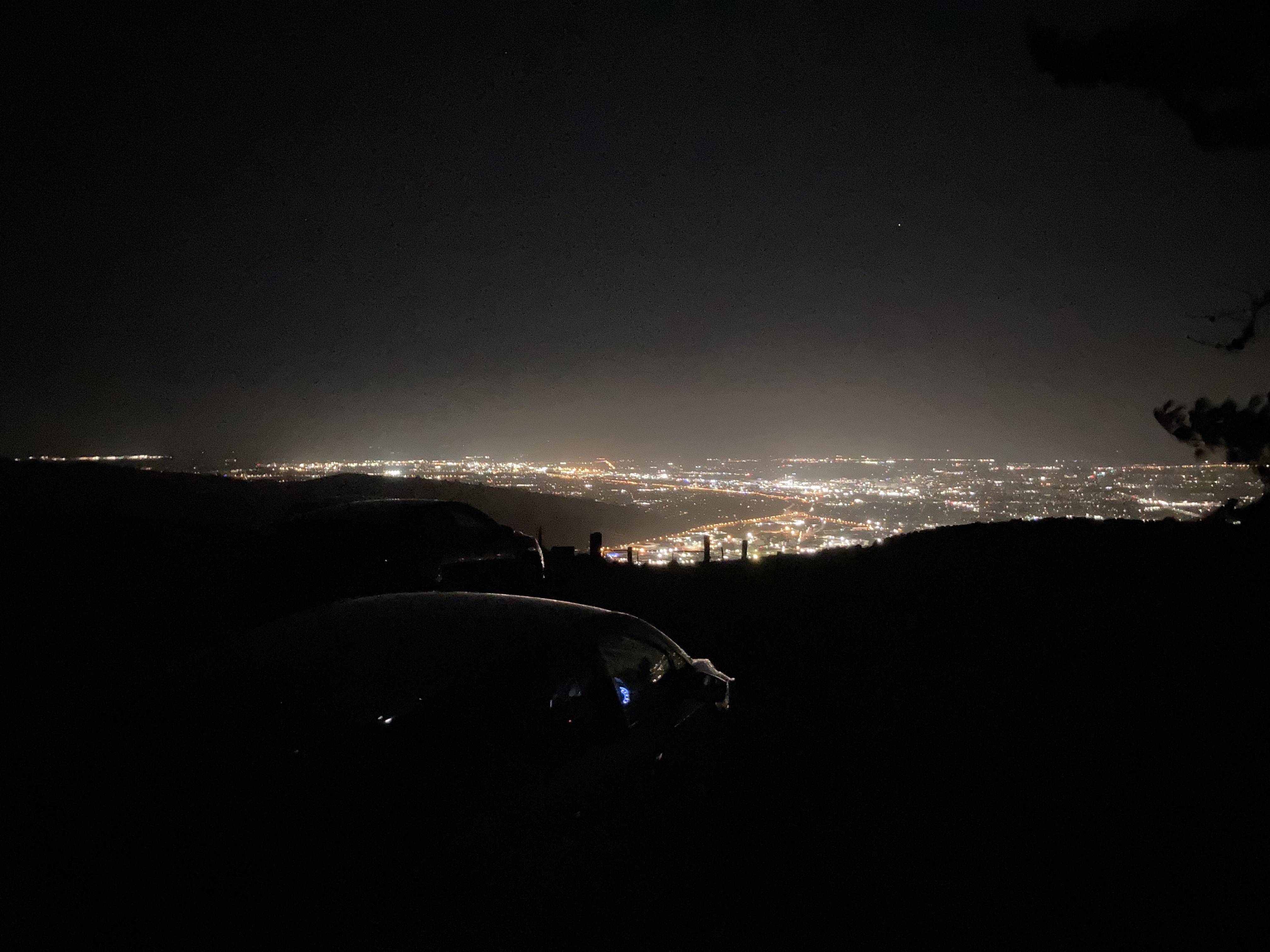 A view of Christchurch on a winter's night from Summit Road