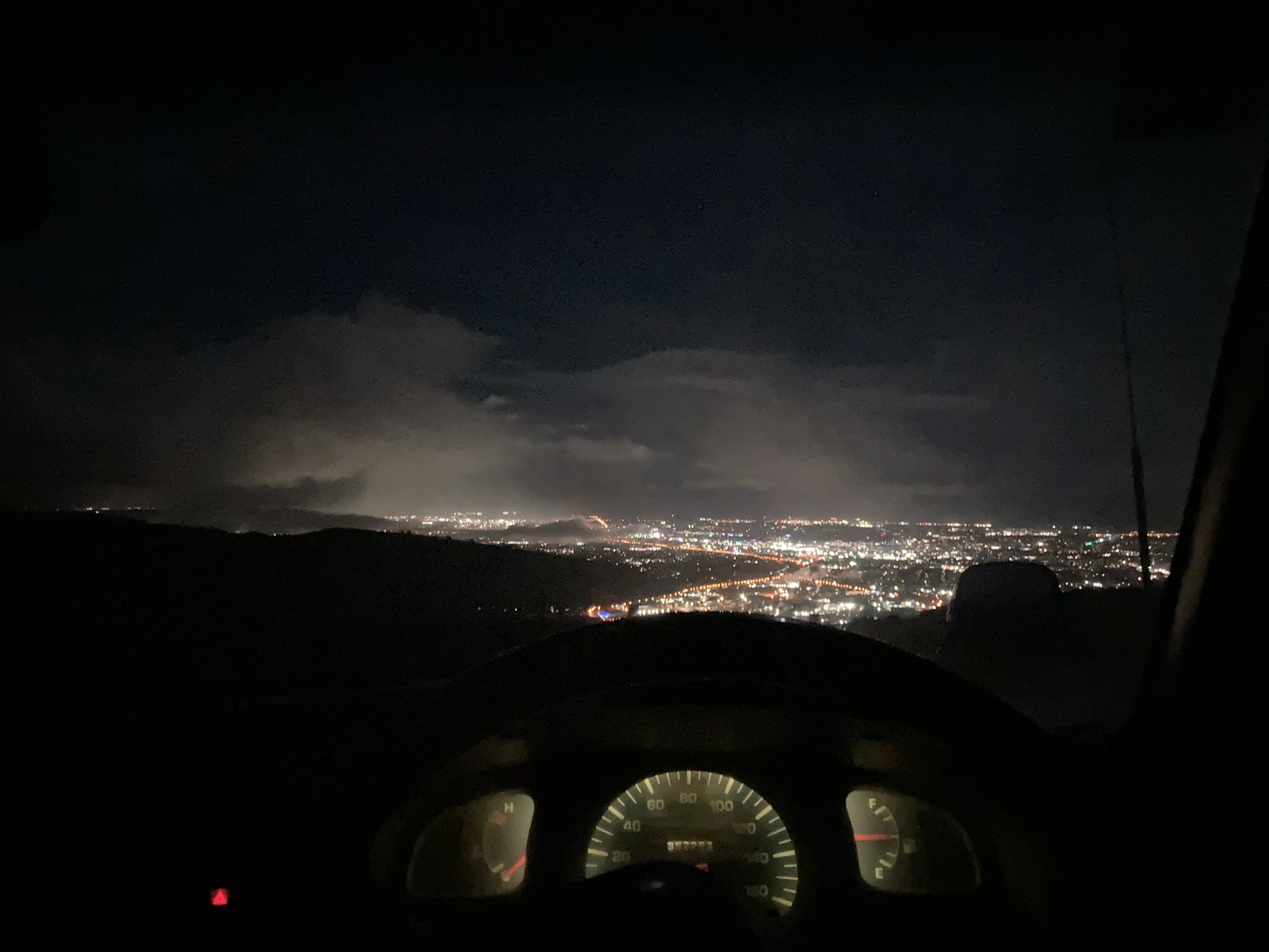 A view of Christchurch on a winter's night from Summit Road